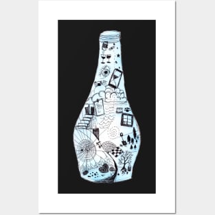 Must be an answer in one of these bottles - blue Posters and Art